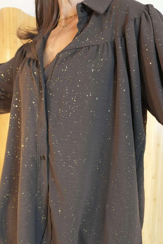 Suki Night Sky Peasant Blouse Chocolate